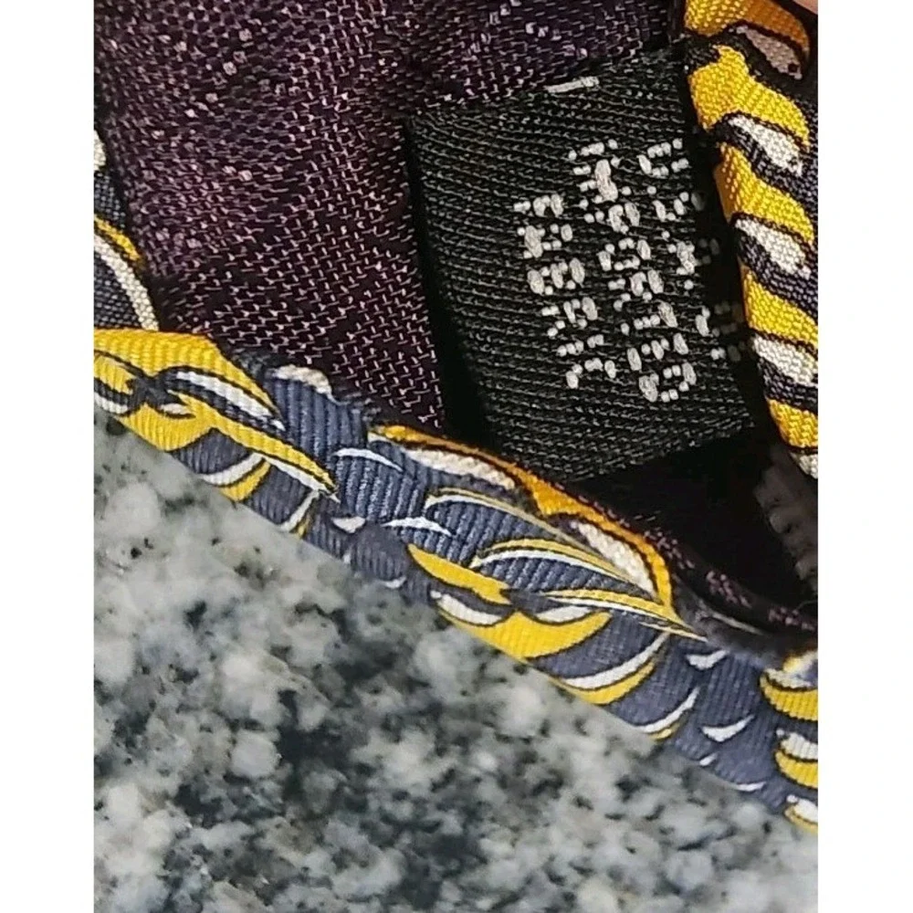 CHRISTIAN DIOR TIE BUNDLE OF 2 SILK USA MONSIEUR YELLOW BLUE PATTERNS DESIGNER